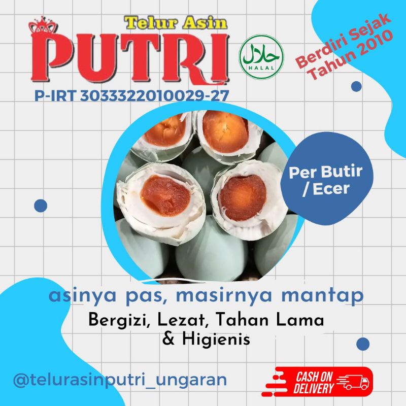 

TELUR ASIN PUTRI UNGARAN (Ecer) Grade A dan B