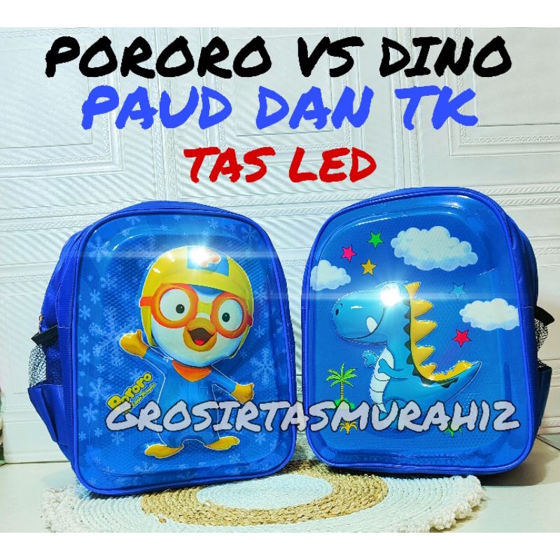 Tas Ransel Sekolah Anak PAUD TK  PREMIUM Karakter PORORO TAS DINO