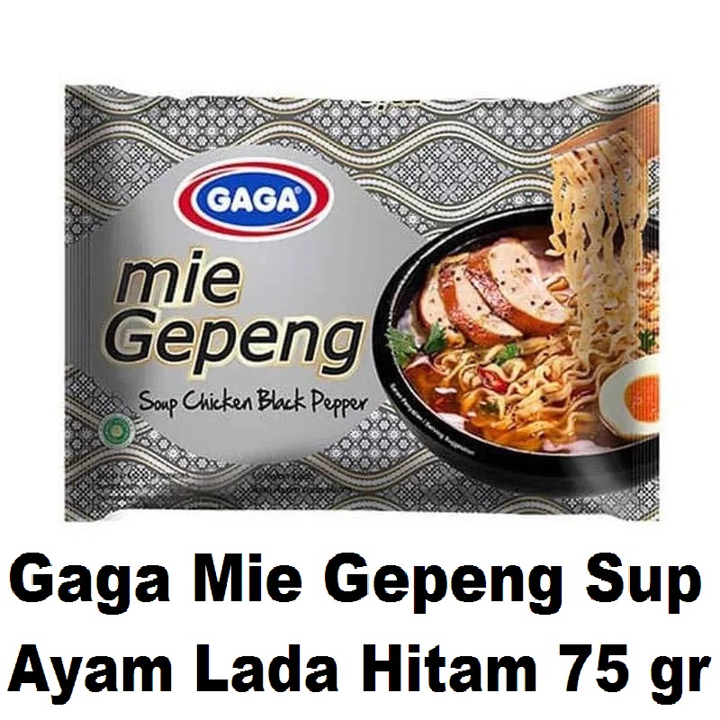 

Gaga Mie Gepeng Sup Ayam Lada Hitam 75 gr