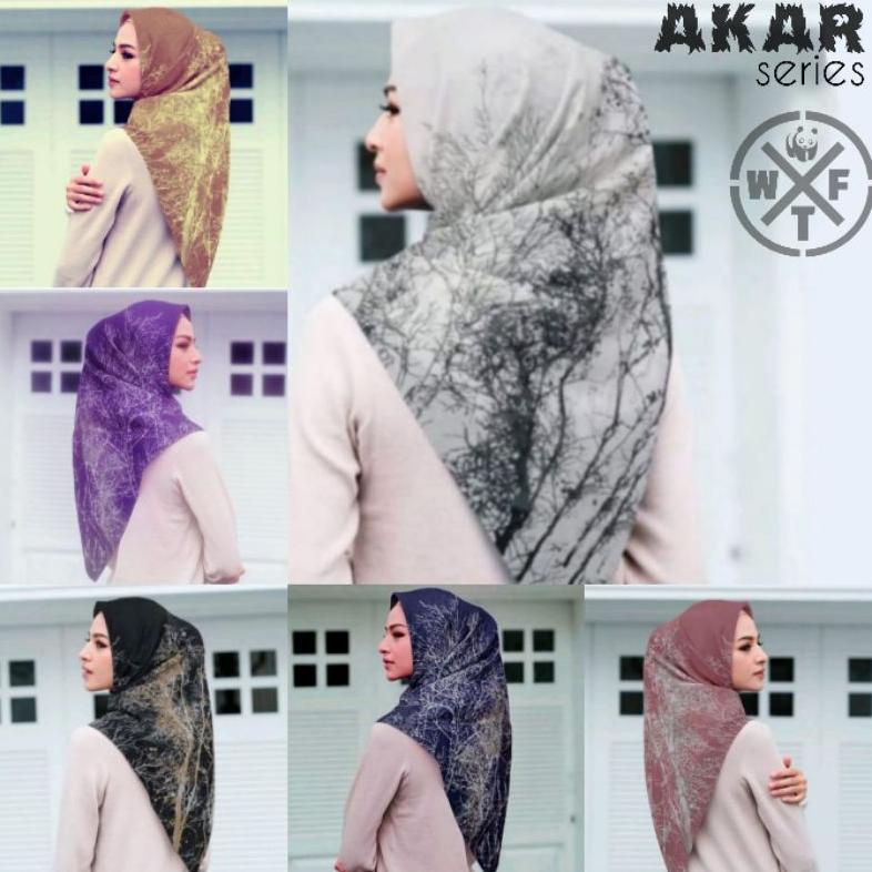 Hijab  Voal  Segiempat Motif || Akar Series