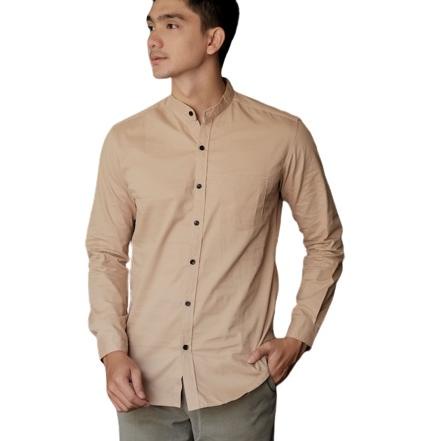 ✻ Baju Kemeja Pria Kasual Polos Hitam Putih Lengan Panjang /hem baju pria/ kemeja cowok / kemeja hit