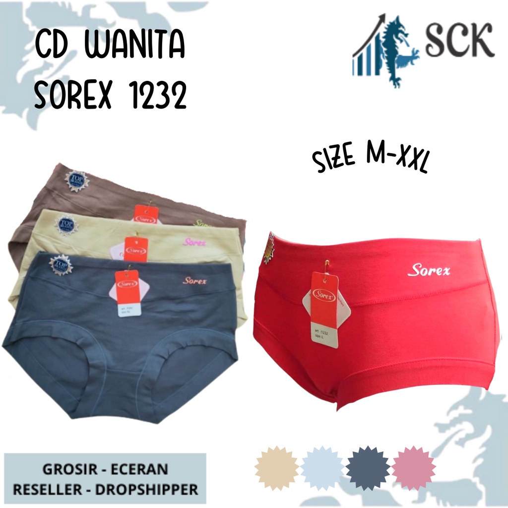 CD Wanita SOREX 1232 Bahan Katun / Celana Dalam Wanita Extra Lembut Katun SOREX 1232 - sckmenwear GROSIR