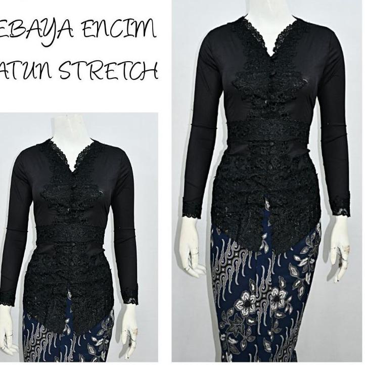 ™ Indah KEBAYA ENCIM MODERN LENGAN PANJANG BORDIR SENADA KATUN STRETCH KEBAYA WISUDA KEBAYA KATUN KE