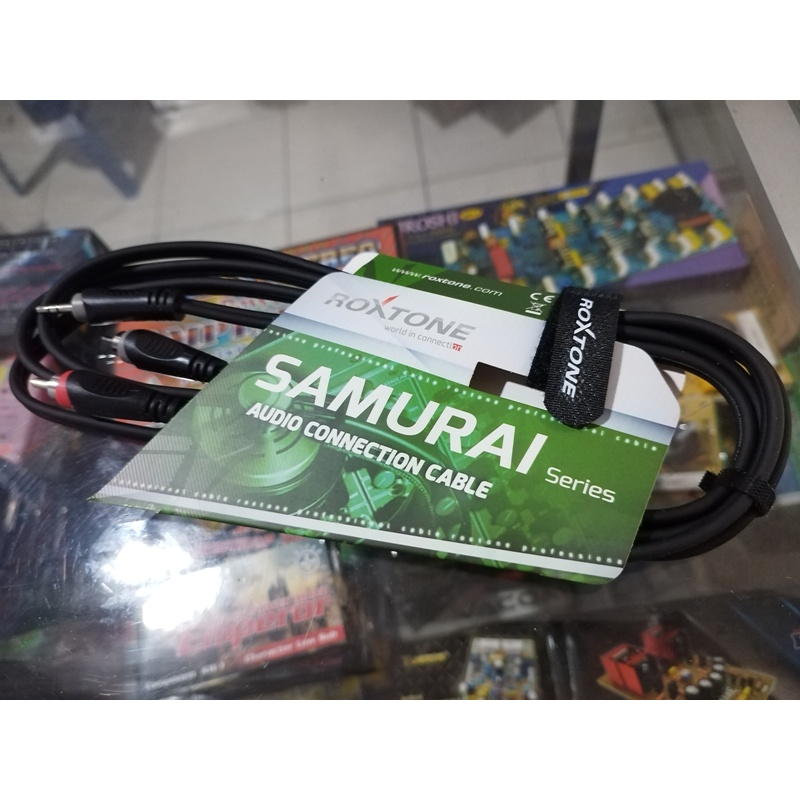 KABEL AUDIO MOBIL RCA TO MINI ( 3,5mm ) ROXTONE KUALITAS PREMIUM