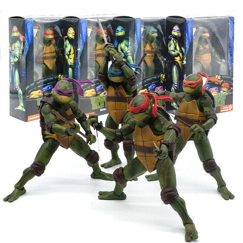 Neca Turtles Figure TMNT Remaja Mutan Ninja Kura Raphael Donatello Michelangelo Leonardo Figurine 1990mainan Film