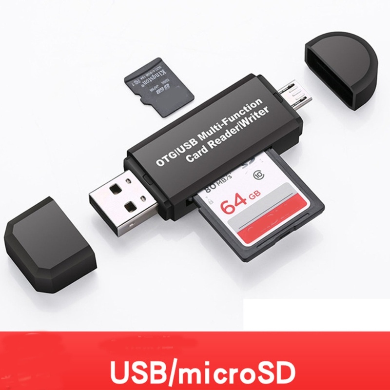 Btsg SD Card Reader Konverter Kartu SD Untuk USB Micro USB Adapter Flash Drive Readers Untuk Handphone Laptop, Tablet