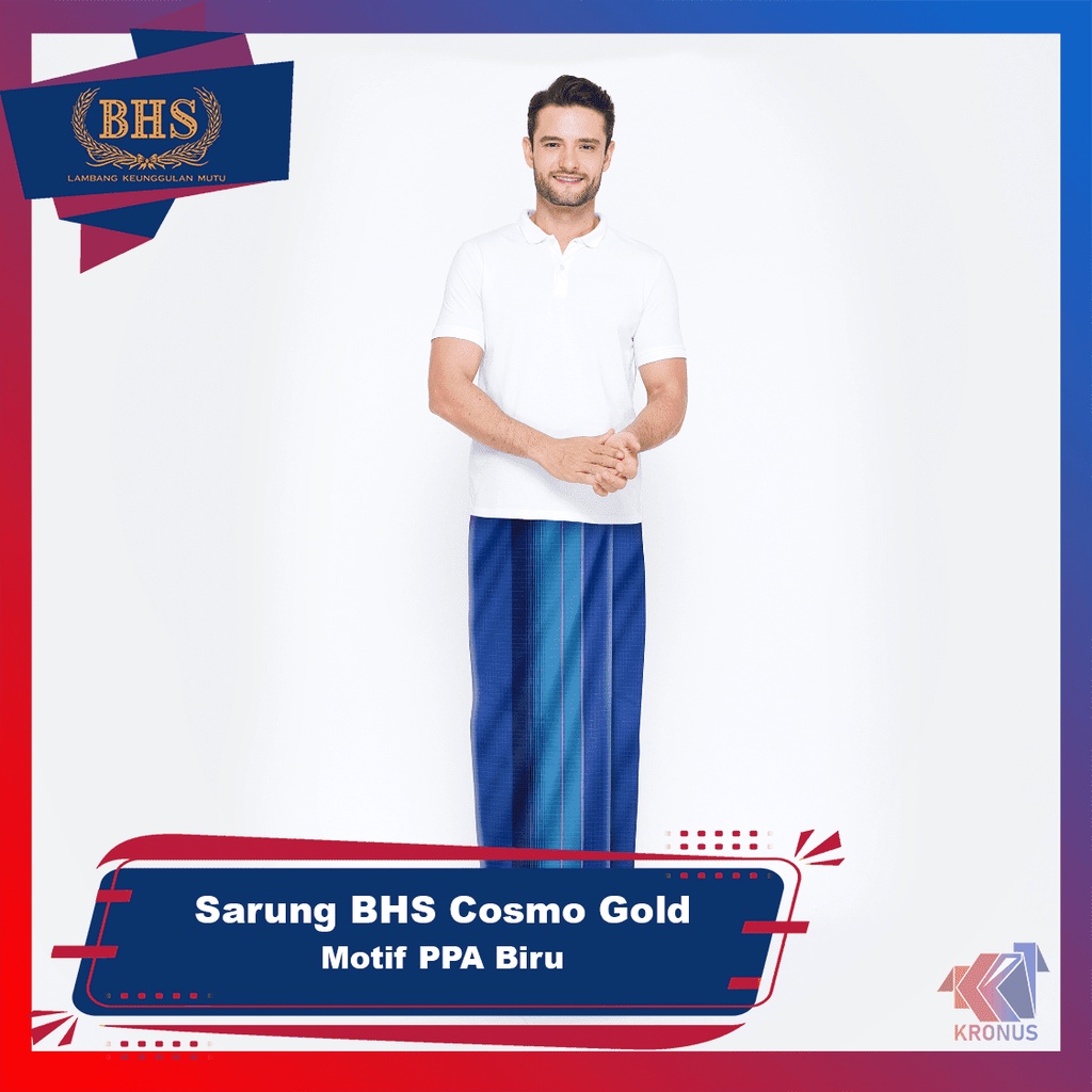 Sarung BHS Cosmo Gold Motif PPA Biru