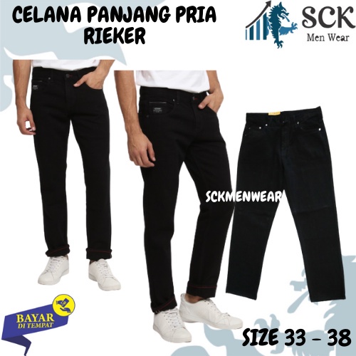 Celana Panjang Pria RICKER Jeans ukuran 33-38 / Celana Kerja Pria Panjang Jeans Halus Reguler - sckm