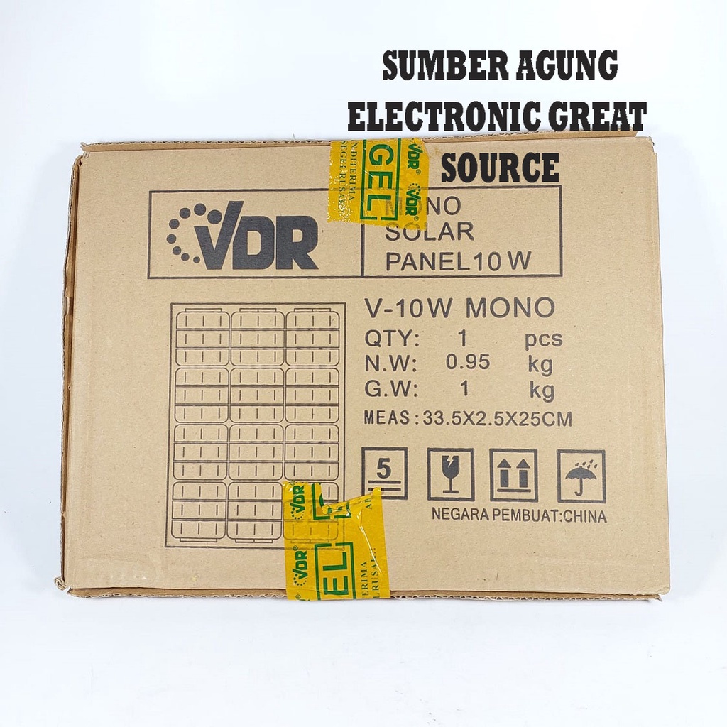 Papan Panel Solar 10W VDR Mono Penangkap Tenaga Matahari Menjadi Listrik