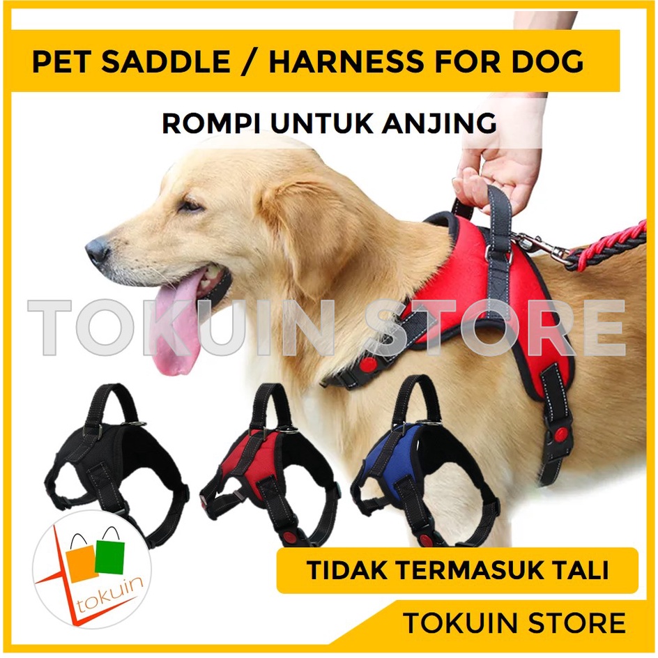 Pet Dog Harness Anjing Vest Rompi Baju Tuntun Anjing Besar Kecil