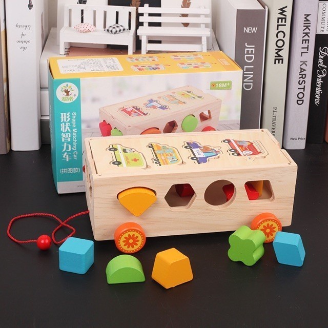 MALOTOYS - Shape Sorter Car Shape Wooden Matching Car Mainan Balok Toy