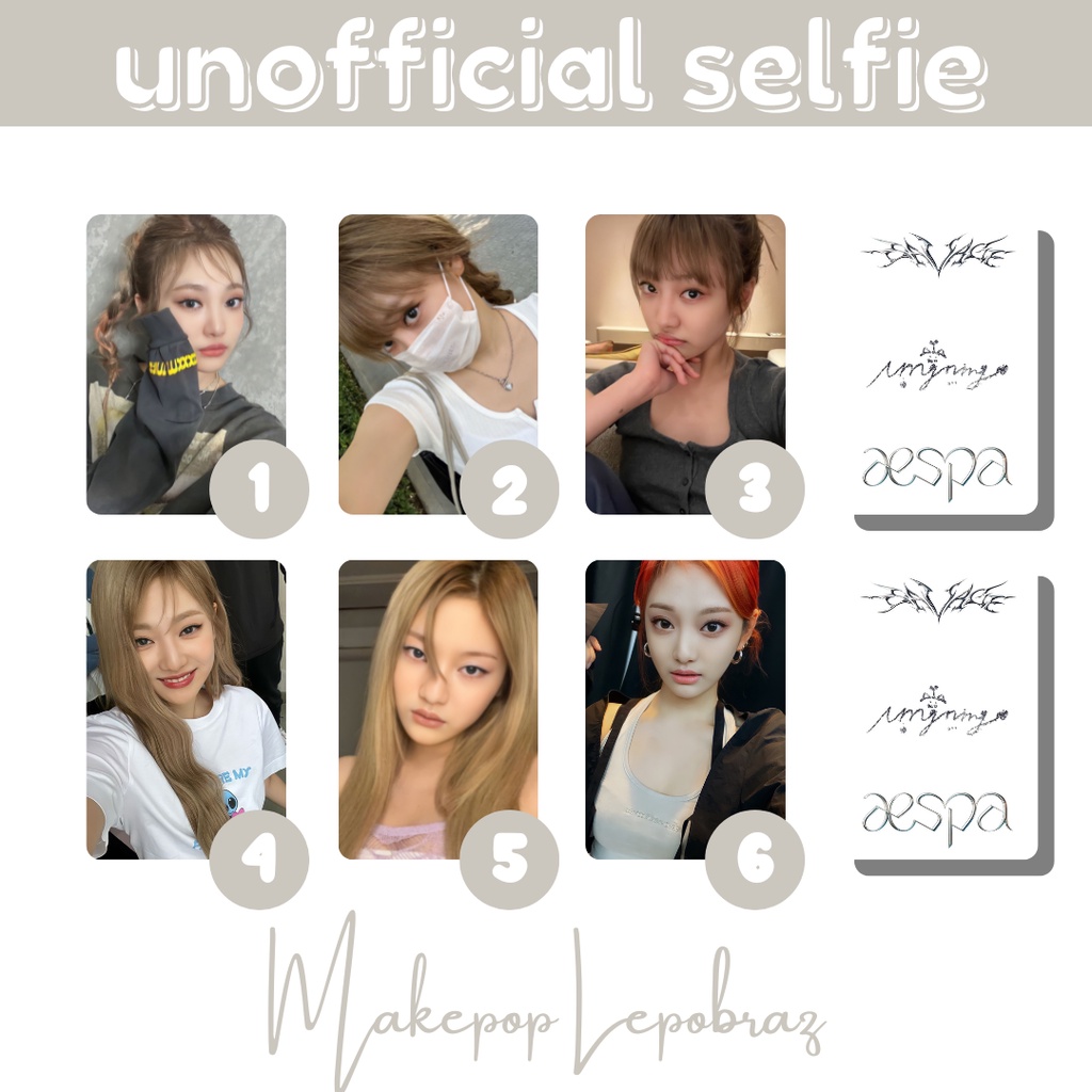 [MIN. 3 PCS] AESPA UNOFFICIAL SELFIE - GIRLFRIENDABLE KARINA GISELLE NINGNING WINTER