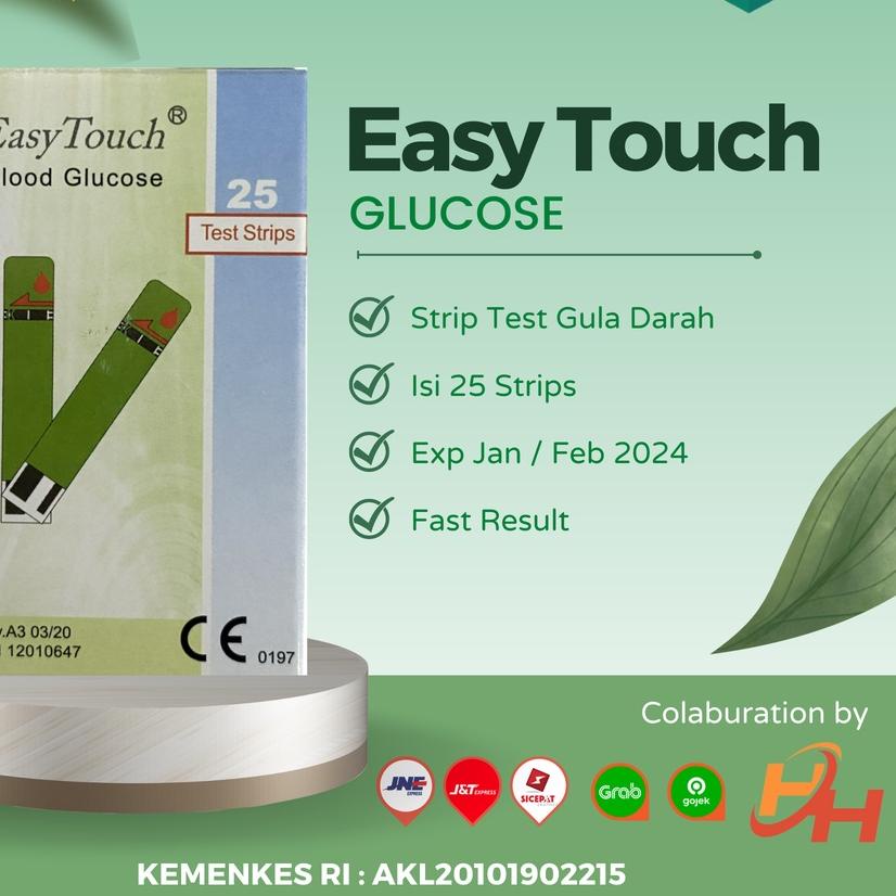 ♩ Easy Touch Strip Alat Cek dan Tes Gula Darah isi 25 Strips / EasyTouch Blood Glucose Test Strip ❄