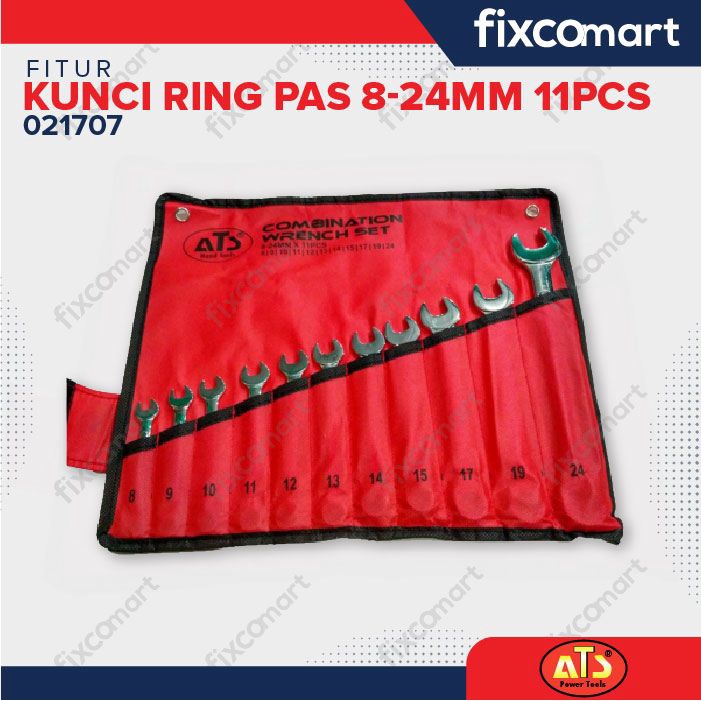 Kunci Ring Pas ATS SET 11 pcs ( 8-24mm)