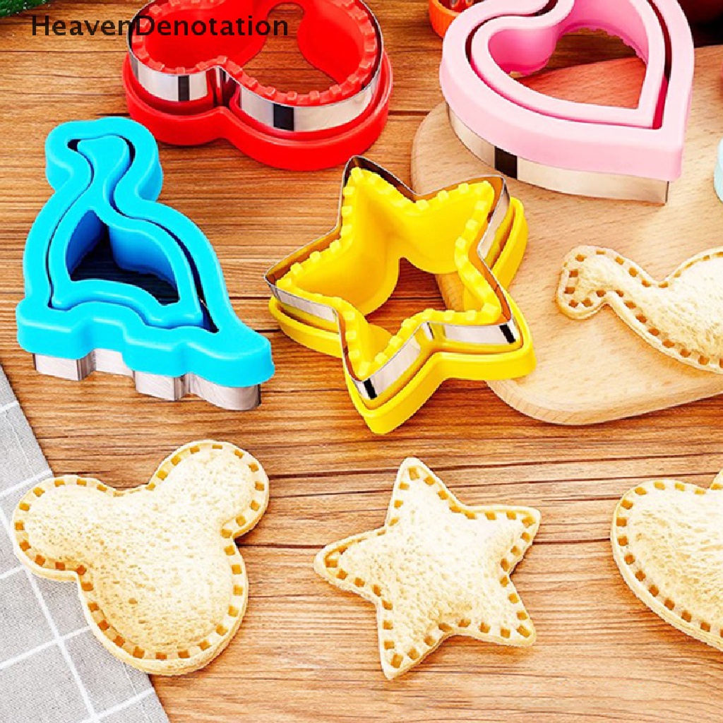 [HeavenDenotation] Set Pemotong Dan Sealer Sandwich Untuk Anak Kids DIY Cookies Mold Pemotong Makanan HDV