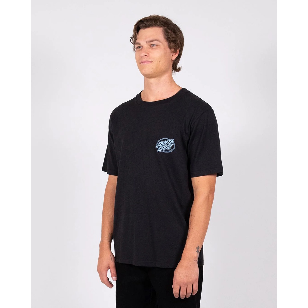 Santa Cruz Lined Oval Dot Black Tee