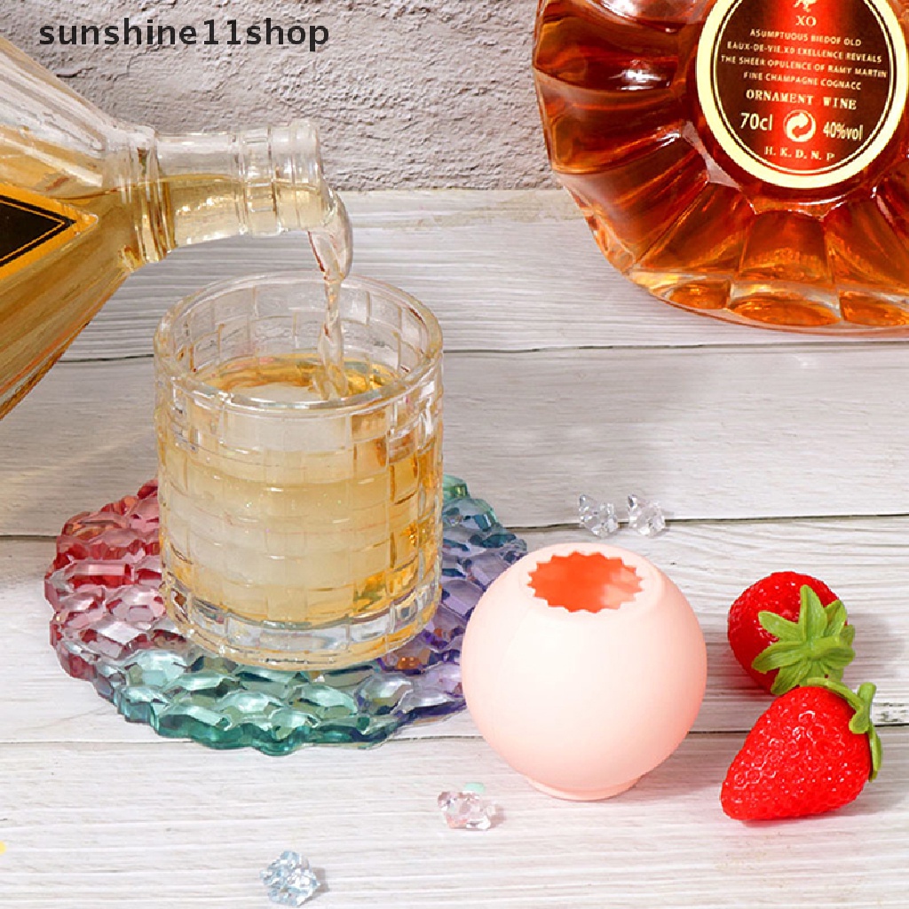 Sho 5cm Sphere Cetakan Es Whiskey Ice Ball Silicone Mold Ice Ball Maker Untuk Bourbon, Scotch, Minuman Cocktail Kuno N