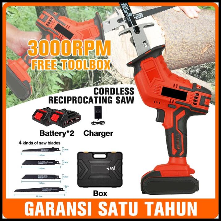 Reciprocating Saw Cordless Gergaji Kayu Recipro Gergaji Potong Battery