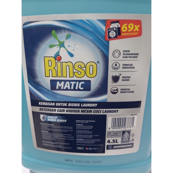 Rinso Matic Professional Cair 4.5 L