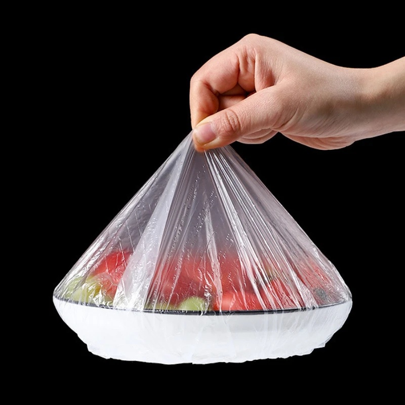 100 Pcs Disposable Food Cover Bungkus Plastik Elastis Mangkuk Piring Tahan Debu Tutup Dapur Kulkas Makanan Segar Menjaga Saver Bag Buah Sayuran Tas Penyimpanan