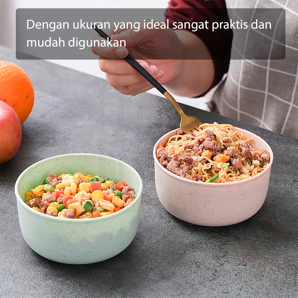 HUGO Mangkuk Sup Serat Gandum Jerami Wheat Straw Bowl Bahan Eco Friendly Tahan Panas Microwave