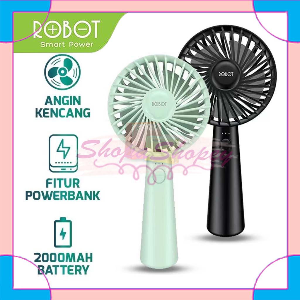 Mini Fan ROBOT RT-BFS1 USB Mini Fan Portable Kipas Angin Genggam 2000mAh 3 Speed