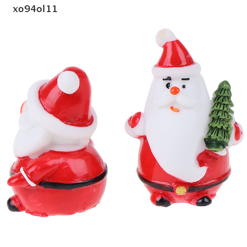 Xo Patung Miniatur Santa Claus Snowman DIY Xmas Dekorasi Taman Lanskap Mikro OL