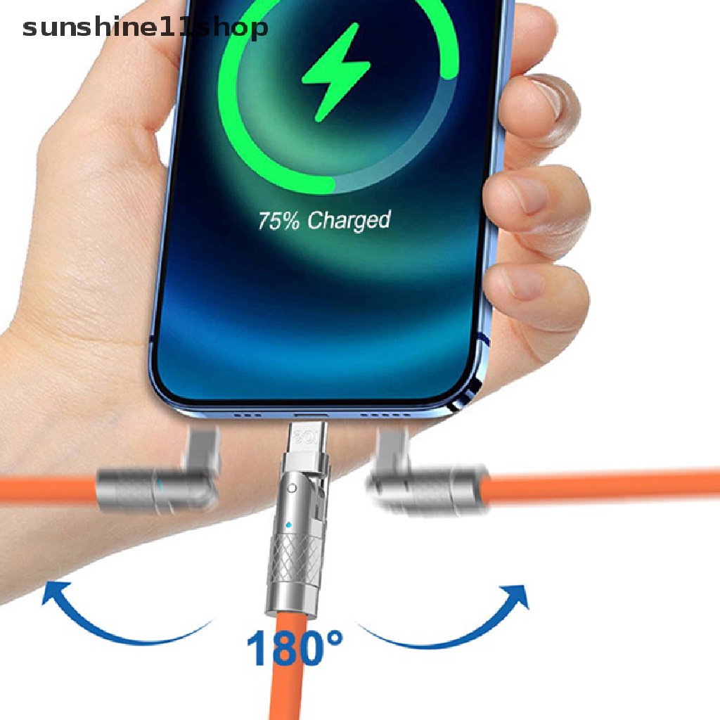 Sho 120W 6A Super Fast Charge Type-C Liquid Silicone Cable Quick Charge Kabel USB Untuk Xiaomi Huawei Samsung Pixel USB Bold Data Line N