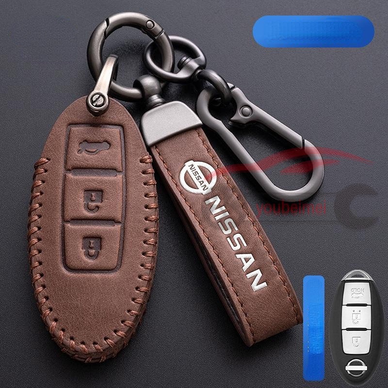 1pcs Nissan Pink Leather Key Cover Key Case Untuk Nissan Rogue XTrail T32 T31 Qashqai J11 J10 Tendangan Tiida Pathfinder Murano Juke Versa Note Infiniti Navara Keyless Remote Key Holder