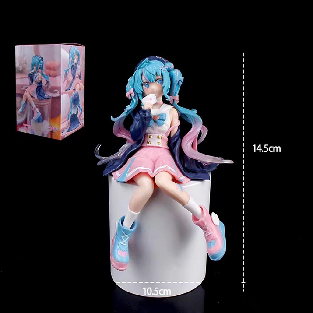 Xo 14cm Miku Action Figure Virtual Singer Kawaii Cewek PVC Collectible Model Mainan OL