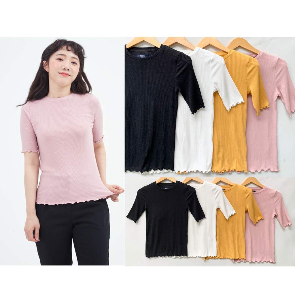 [0] Spao Tshirt Frill shortsleeve