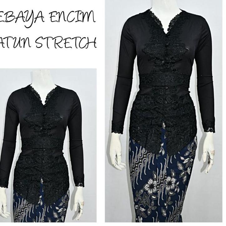 ❀ Indah KEBAYA ENCIM MODERN LENGAN PANJANG BORDIR SENADA KATUN STRETCH KEBAYA WISUDA KEBAYA KATUN KE