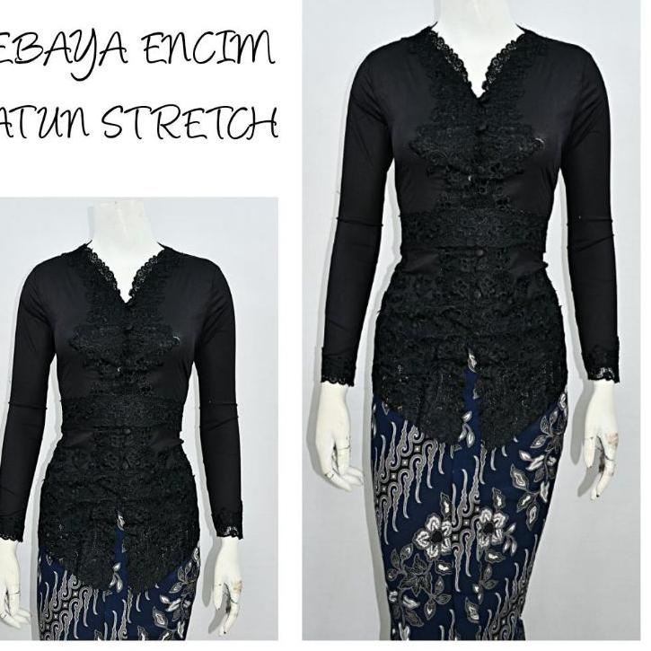 ❀ Indah KEBAYA ENCIM MODERN LENGAN PANJANG BORDIR SENADA KATUN STRETCH KEBAYA WISUDA KEBAYA KATUN KEBAYA AKAD KEBAYA HITAM KEBAYA PUTIH S M L XL XXL  ℗