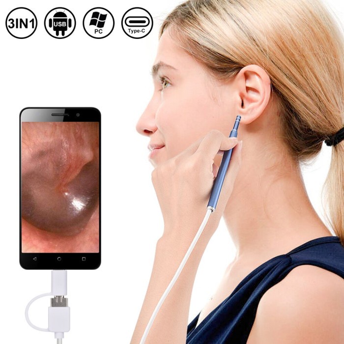 Alat Pembersih Telinga Kamera Endoscope Visual Earpick Android