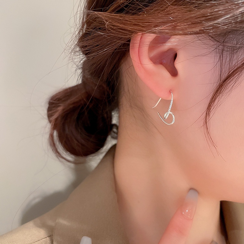 Papaozhu Elegan S925 Perak Besar Memutar Berongga Jantung Hoop Anting Untuk Wanita Perempuan Korea Geometris Anting-Anting Fashion Telinga Perhiasan Hadiah