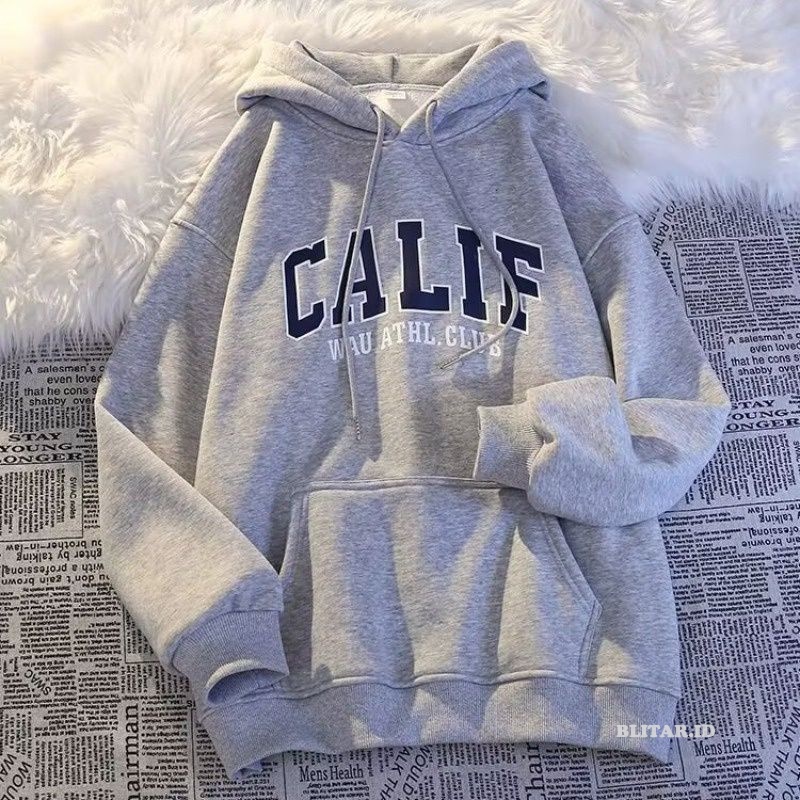 Sweater Hoodie Korea Style Streetwear Unisex Couple Kapel Cewek Cowok Bestie Pasangan Model Calif Ca