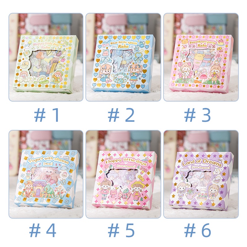100lembar Kartun Non-Duplicate Stiker Kotak Scrapbook DIY Deco Stiker