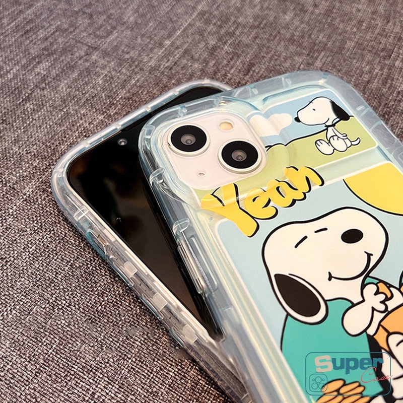 IPHONE Kartun Lucu Snoopy Kompatibel Untuk Iphone14 7plus 8plus 7 8 Plus XR 11 13 12 Pro Max6 6S X XS MAX Soft TPU Bening Anti Jatuh Full Back Cover Airbag Shockproof Phone Case
