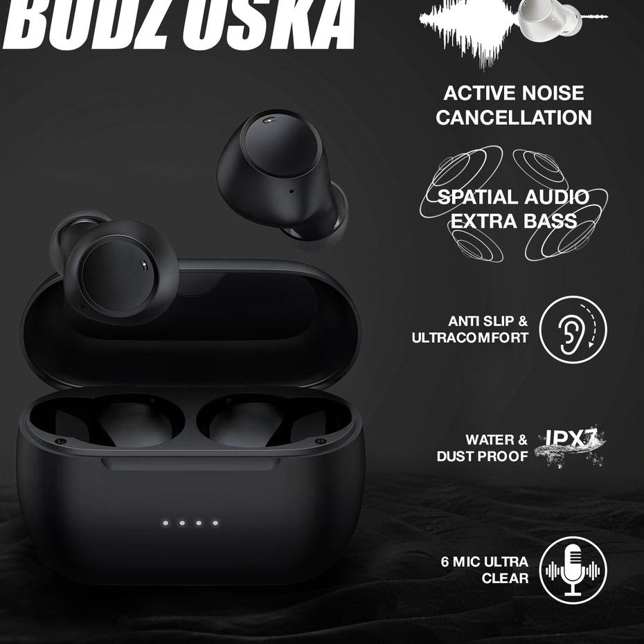 ۩ Budz Oska Noise  Earphone Wireless TWS Bluetooth Headset Gaming Sport Hifi Aptx Qualcomm In Ear Mi