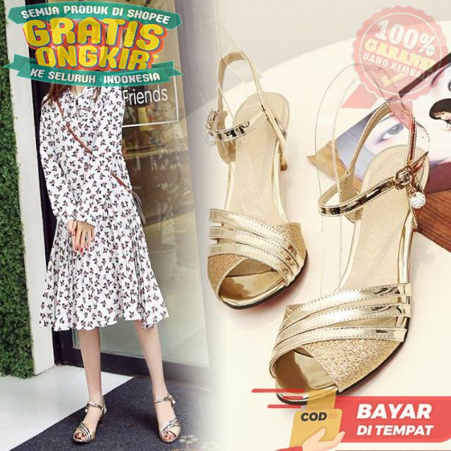 Sepatu Hak Tinggi Sendal Hels Wanita Import Hn 06  Pesta Untuk  Model High Heels Selop Hils Heel Per