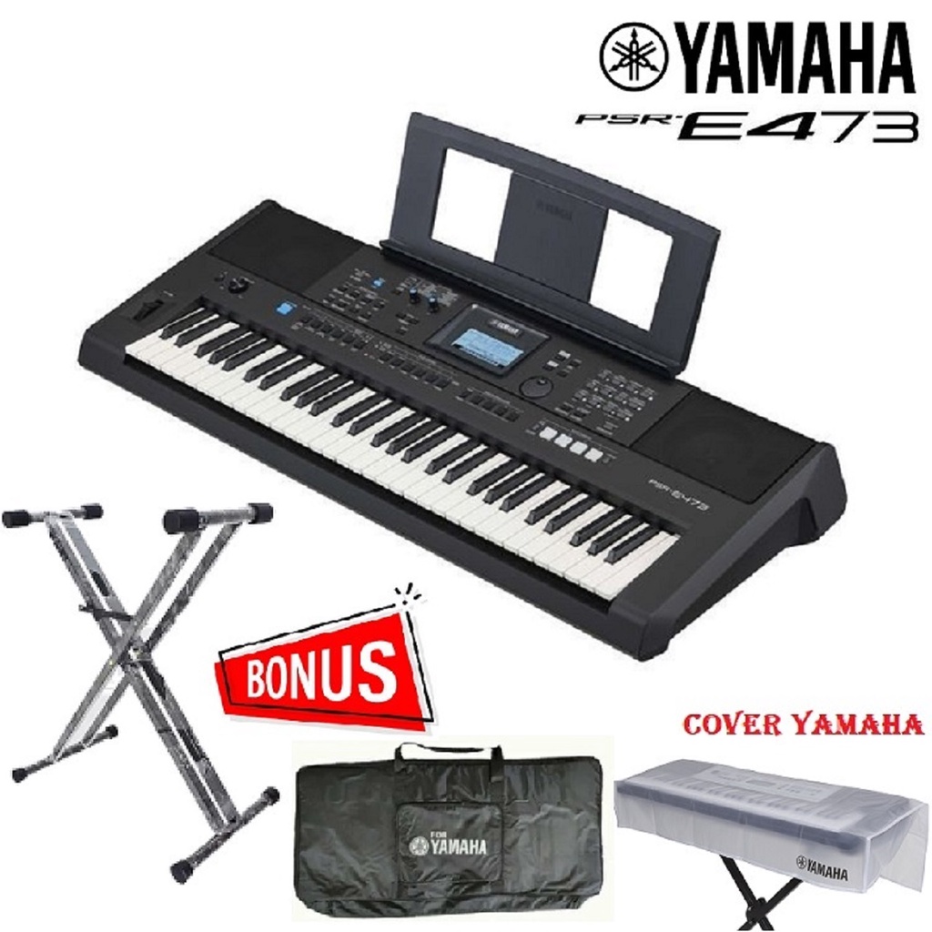 Yamaha Keyboard PSR E 473 / PSR-E473 / PSR E473 Paket Lengkap