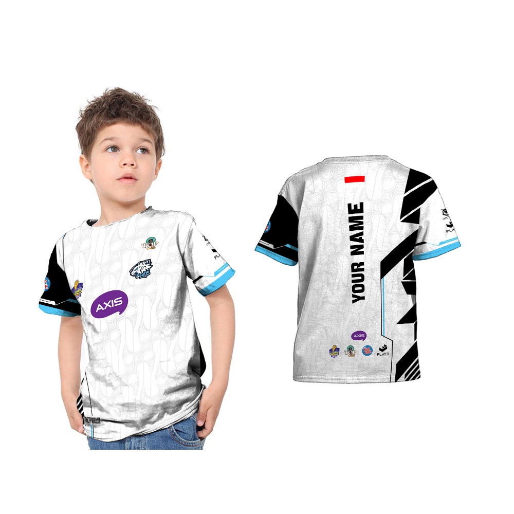 Kaos Anak Jersey Evos E-Sport 2023 MPL Season 11 Away Custom Full Printing