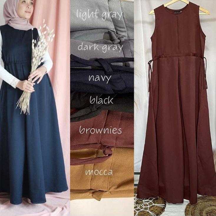 Star Seller.. Gamis Tanpa Lengan Inner Bumil Busui Raline Dress ✰bic»
