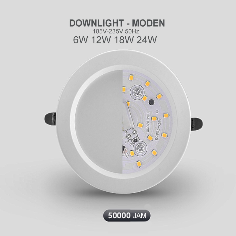 KAFINMALL 18W LAMPU DOWNLIGHT LED PLAFON ASLI FULL TERANG/PUTIH/WARM WHITE/PUTIH+KUNING+WW/BIRU+KUNING+UNGU
