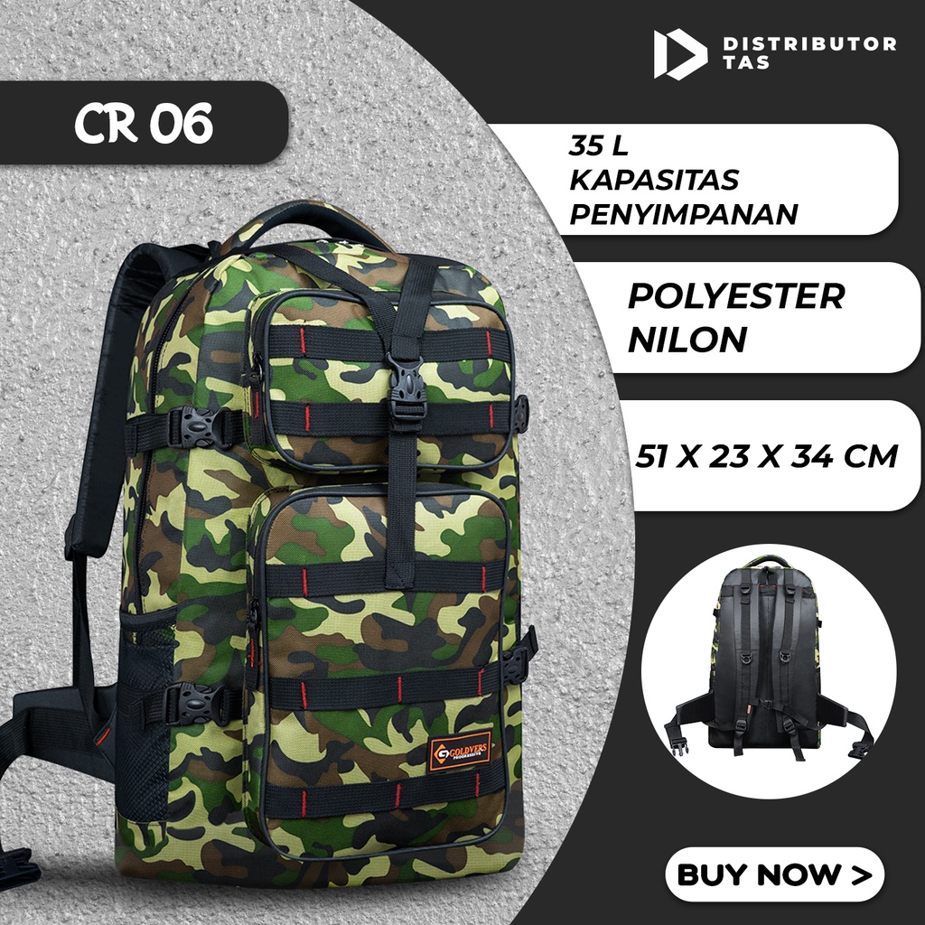 Tas Ransel Jumbo Pria Ransel Punggung Pria Tas Gunung Original Goldvers Import Motif Army - Distributor Tas