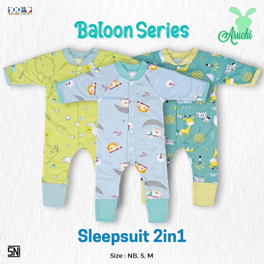 Aruchi Baby Jumpsuit Motif 2in1 Buka Kaki - Jumpsuit Bayi/Jumper bayi