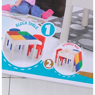 Meja Lego MULTIFUNGSI Block Table &amp; STORAGE 50x50cm RT1002 LEGO compatible RT1002