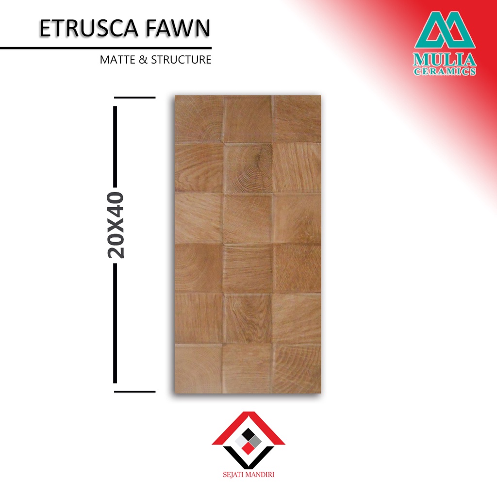 

keramik 20x40 - motif kayu - signature etrusca fawn
