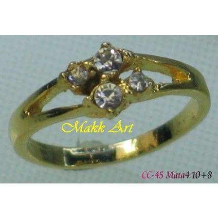 cincin Cor imitasi  CC-45A/S ,cincin MATA 4 10+8 kuning dan suasa lusinan