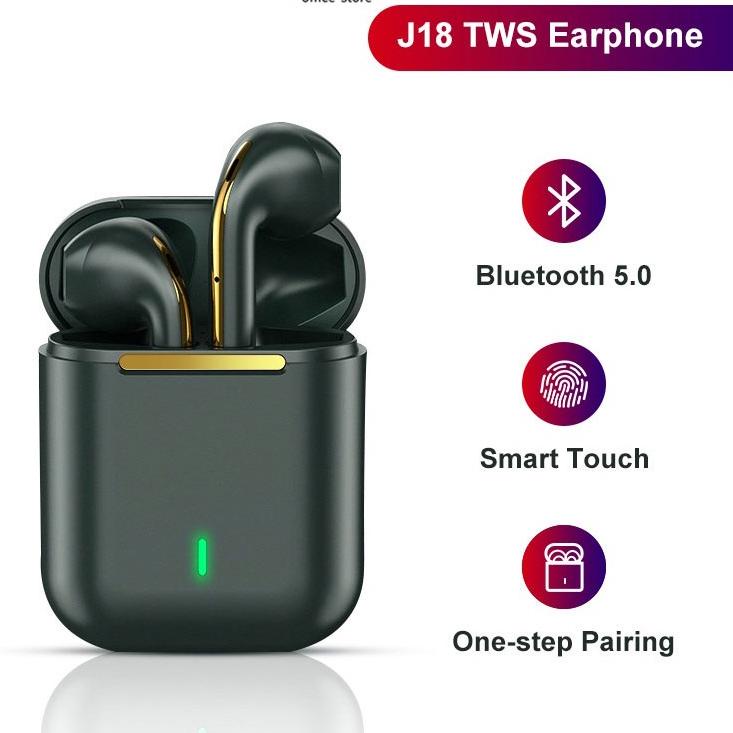 ♣ J18 TWS Headset Bluetooth Full Bass True Wireless Earphone 12D HIFI Stereo Sound Headset Gaming In